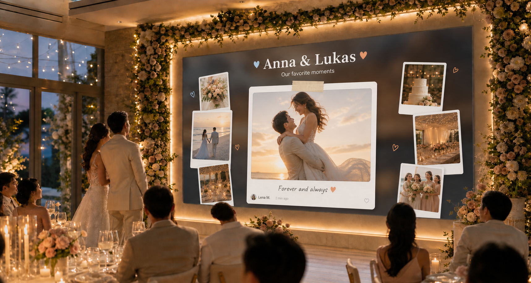 Guestbook presentation with shared event memories
